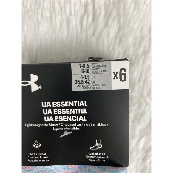 Under Armour Unisex No Show Low Cut Socks Men 7-8 Women 6-10 Multicolor 6 Pairs - Picture 3 of 7